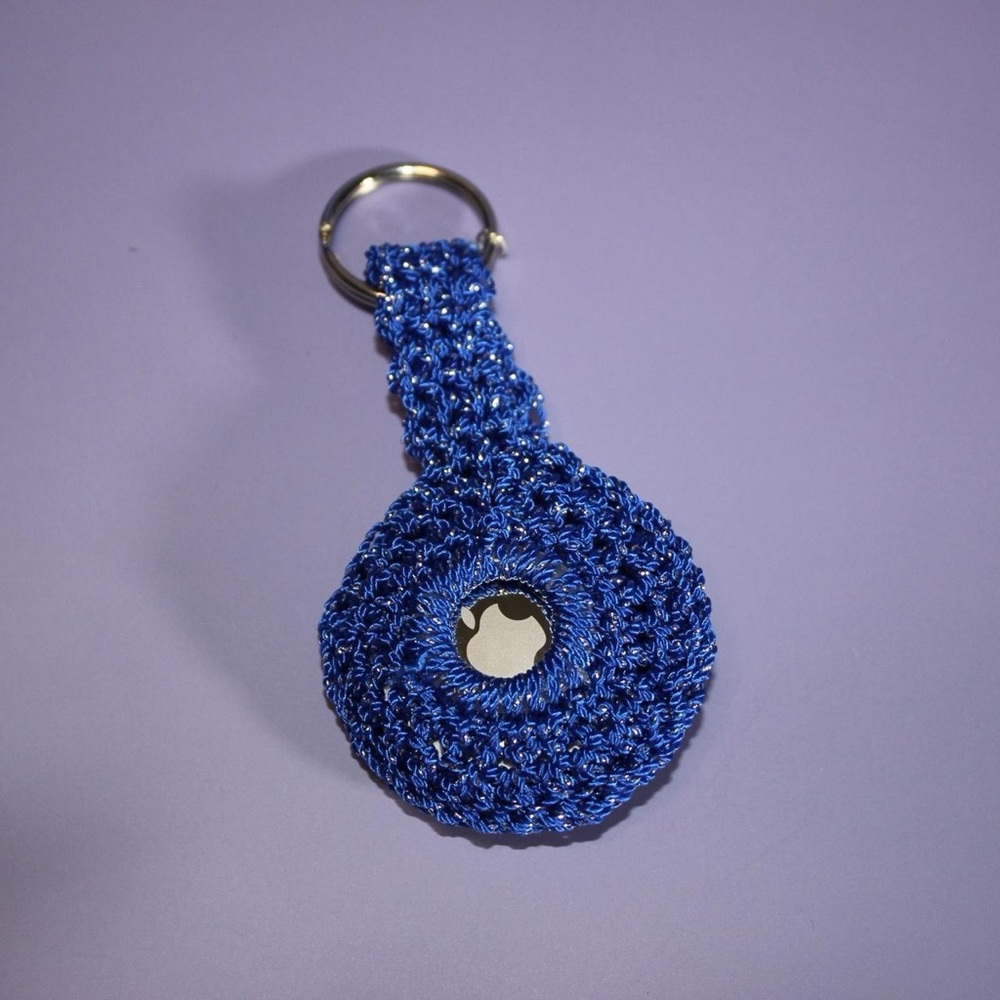 Blue Crochet Keychain Accessory